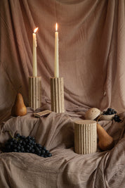 Travertine Candle Holder Set