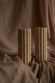 Travertine Candle Holder Set