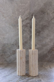 Travertine Candle Holder Set