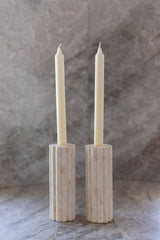 Travertine Candle Holder Set