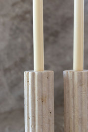Travertine Candle Holder Set