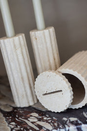 Travertine Candle Holder Set