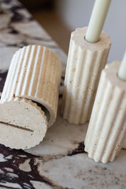 Travertine Candle Holder Set