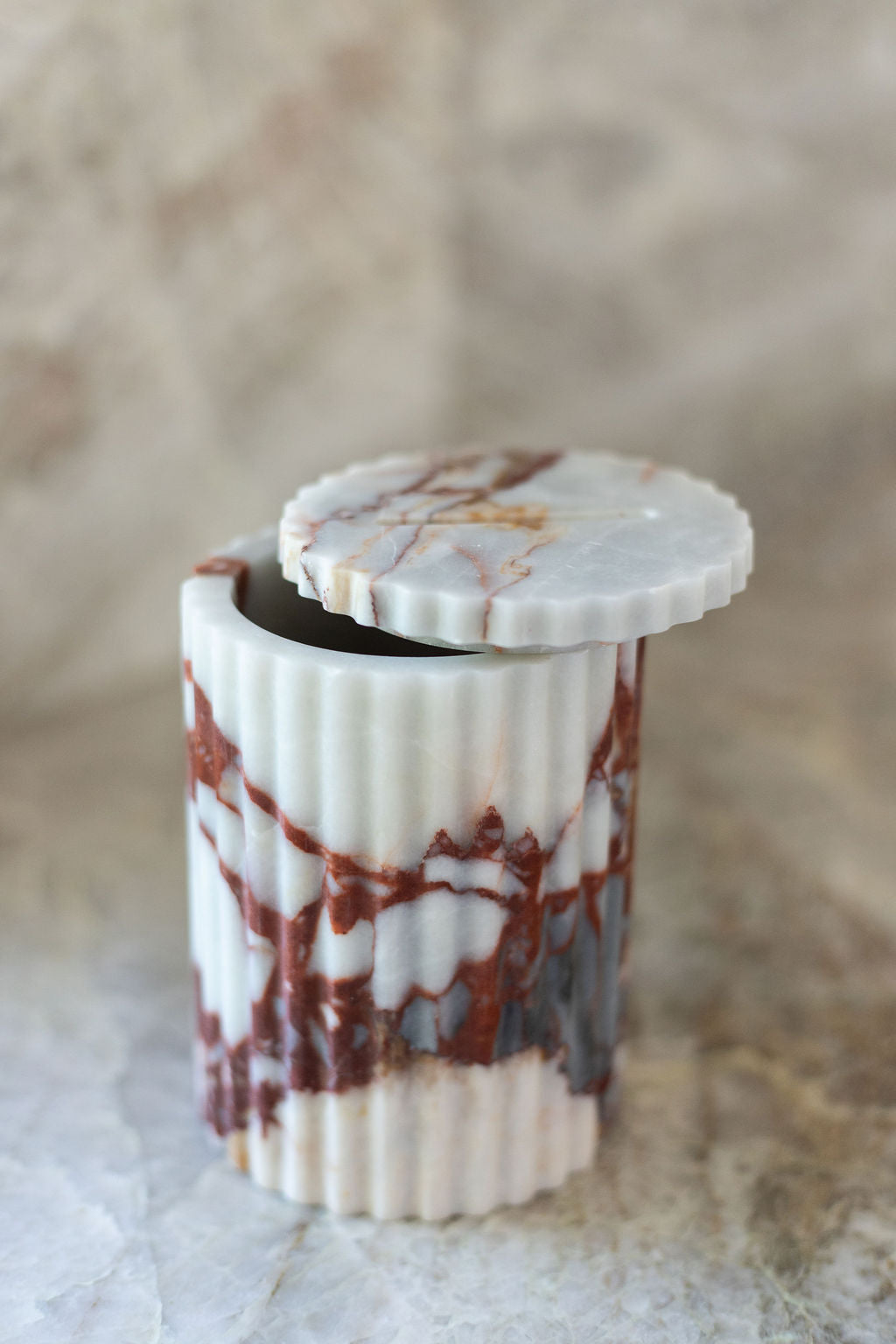 Calacatta Red Tzedakah Box