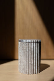 Silver Travertine Tzedakah Box