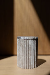 Silver Travertine Tzedakah Box