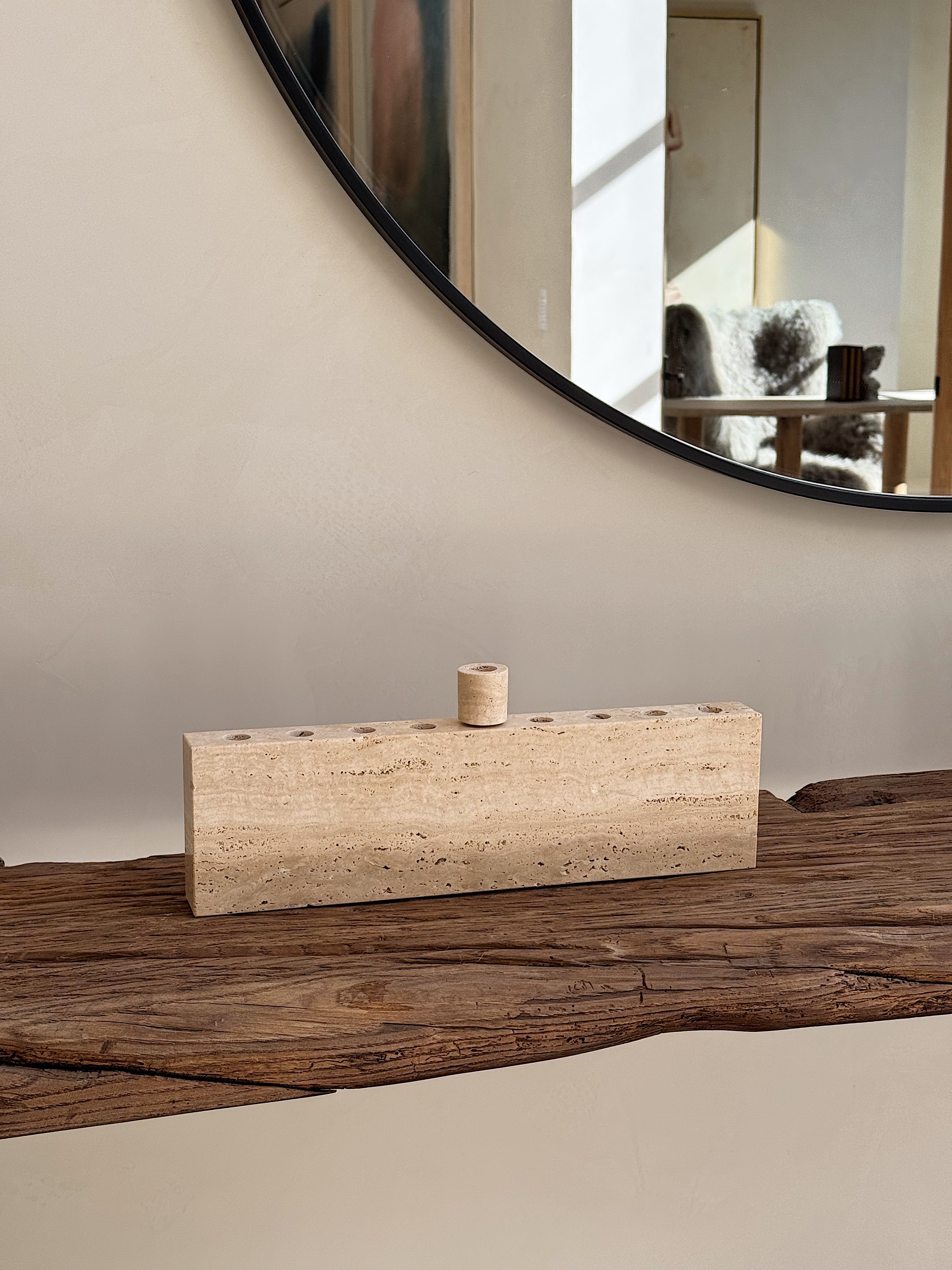 Travertine Oil Menorah