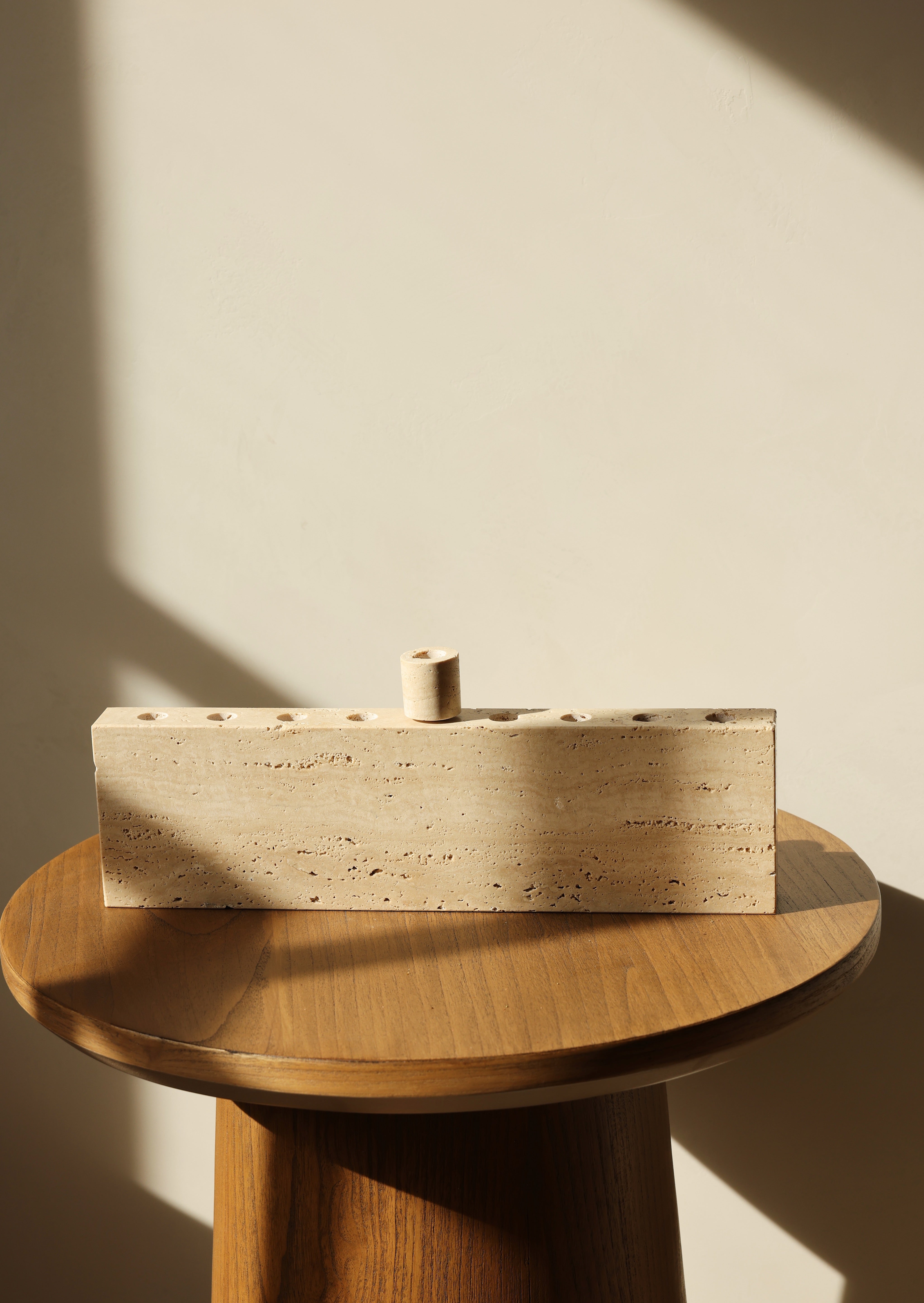 Travertine Oil Menorah
